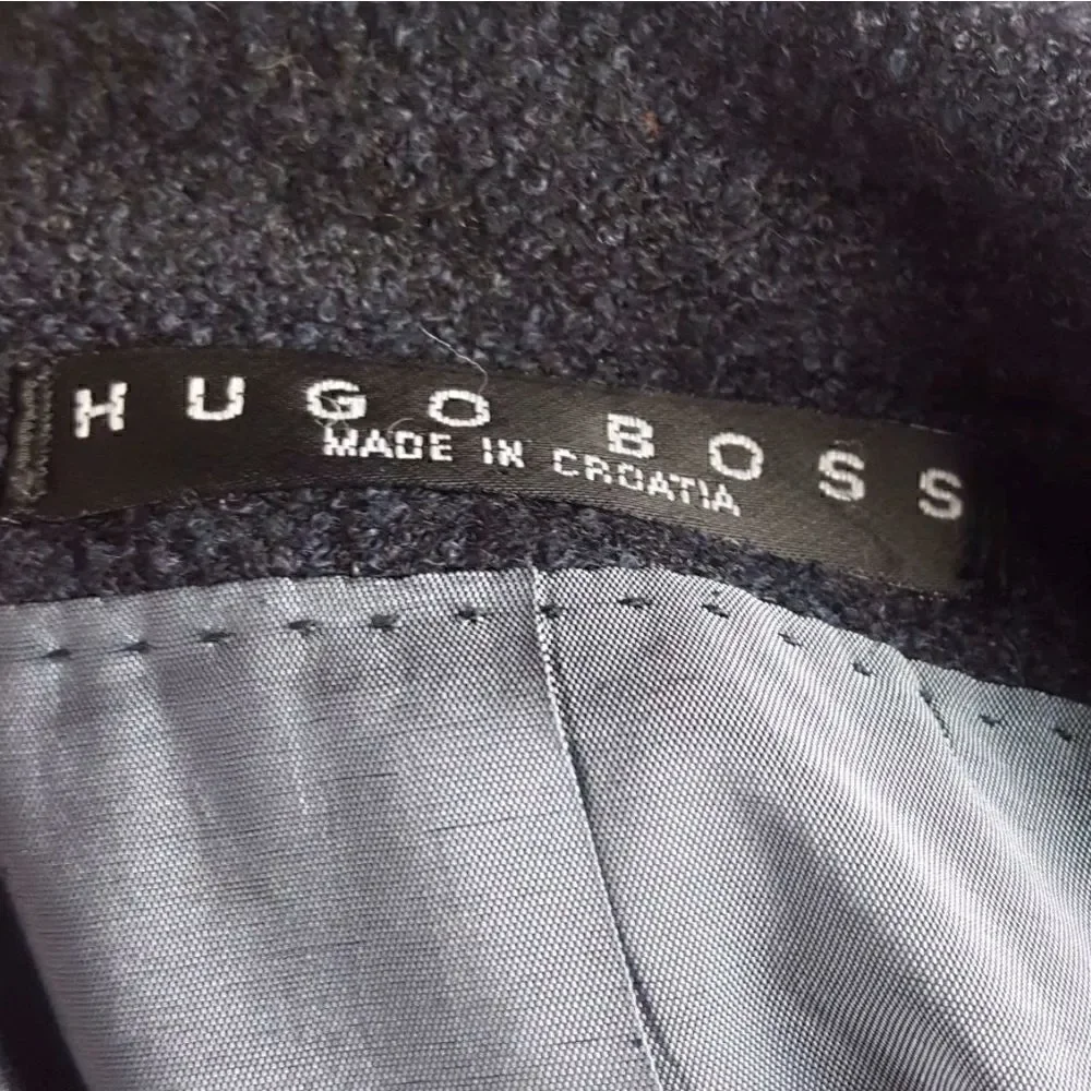 Hugo Boss Men's Blazer Size 42L Sunderland Dark Gray Lined 3 Button Virgin Wool